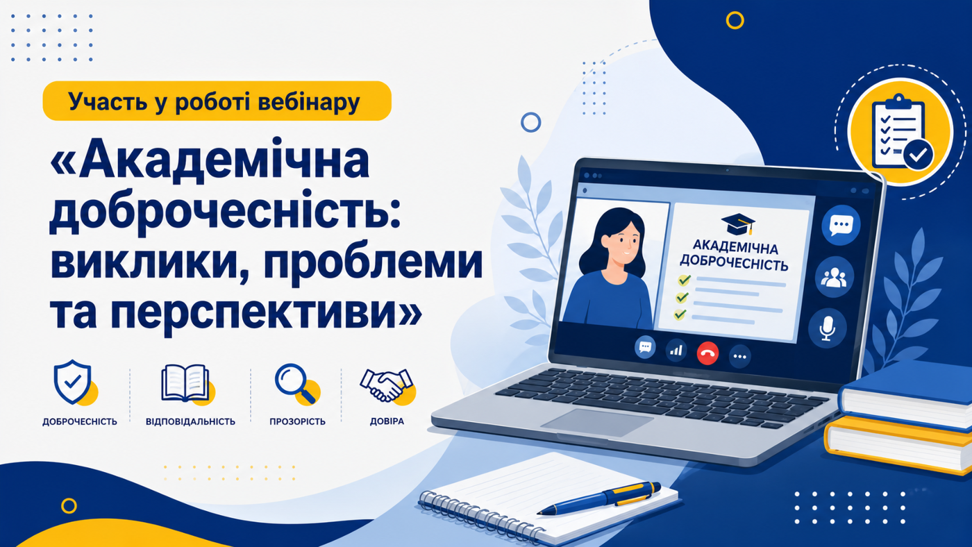 Участь у роботі вебінару «Академічна доброчесність: виклики, проблеми та перспективи»