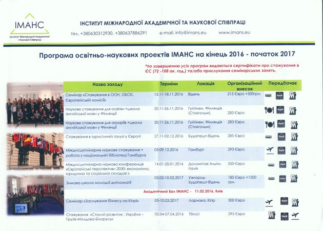 ІНСТИТУТ МІЖНАРОДНОЇ АКАДЕМІЧНОЇ ТА НАУКОВОЇ СПІВПРАЦІ