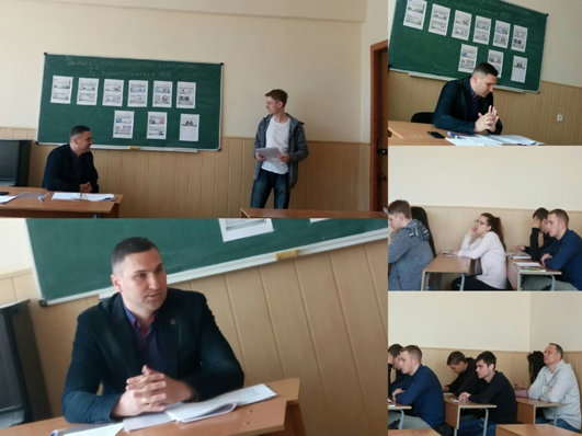 19.04.2018 р. було проведено відкрите семінарське заняття асистентом кафедри адміністративного і господарського права та правоохоронної діяльності Болтушенко Д.В. на тему : «Судово-медичні експертизи. Їх характеристика та значення».