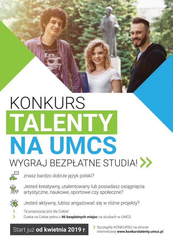 Прийом заявок на конкурс “Talenty na UMCS” 2019