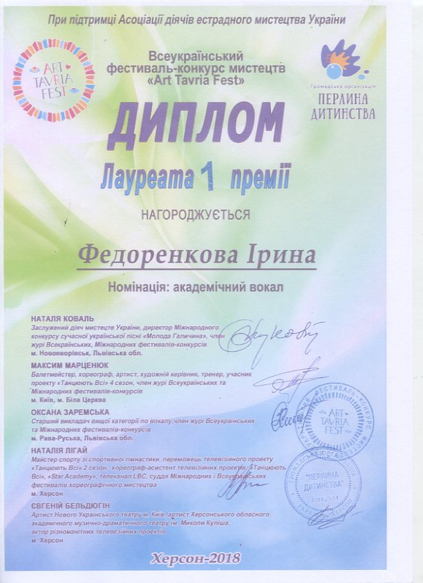 Вітаємо студентку спеціальності "Музичне мистецтво" Ірину Федоренкову з першим місцем у но…