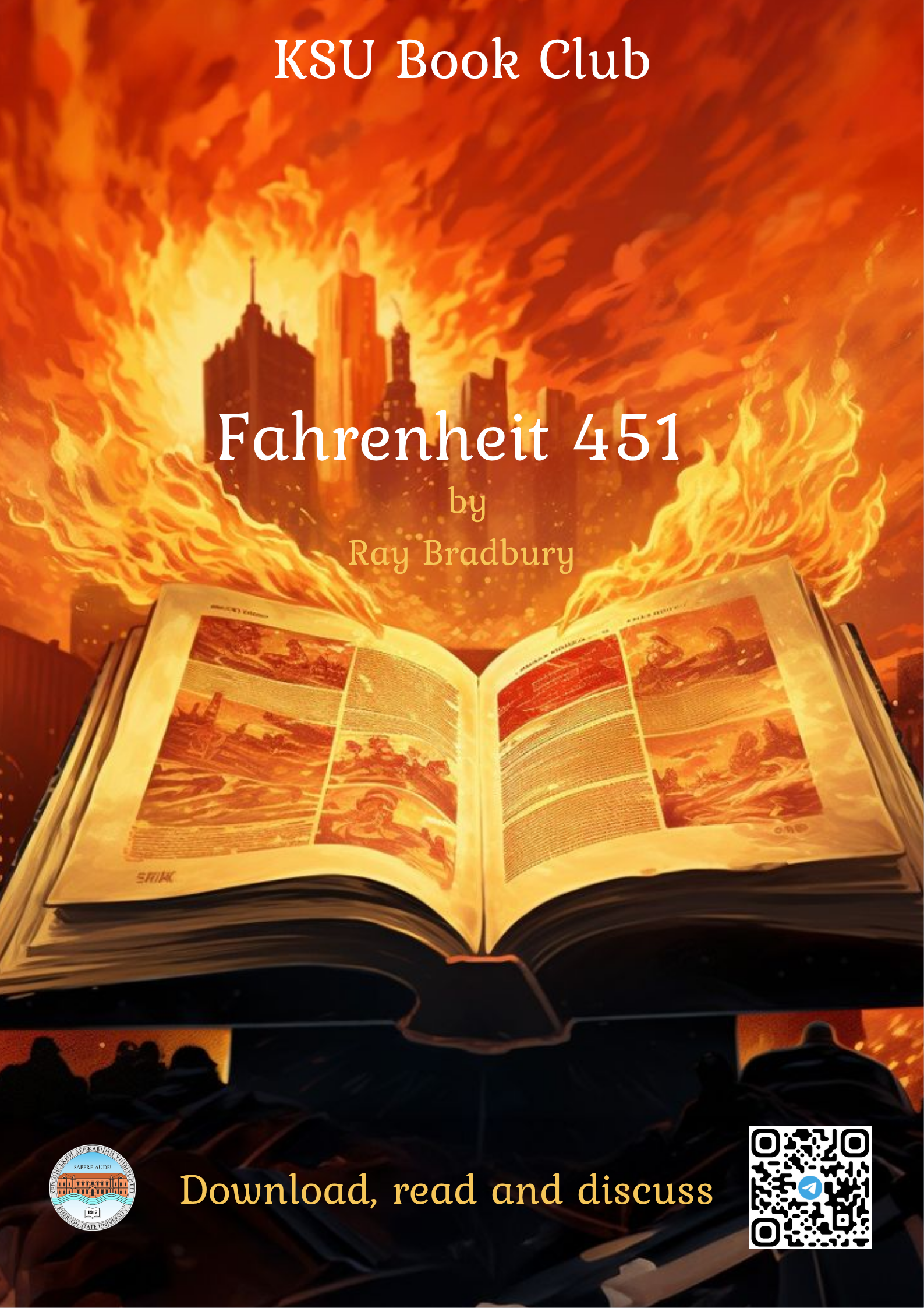 📚 This Month, for our Final Book Club , we are going to read Ray Bradbury’s Fahrenheit 45…
