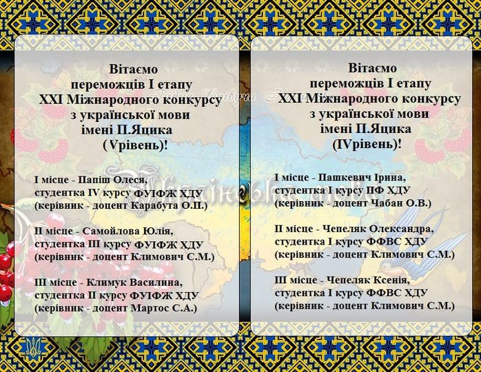 Відбувся І етап ХХІ Міжнародного конкурсу з української мови імені Петра Яцика!