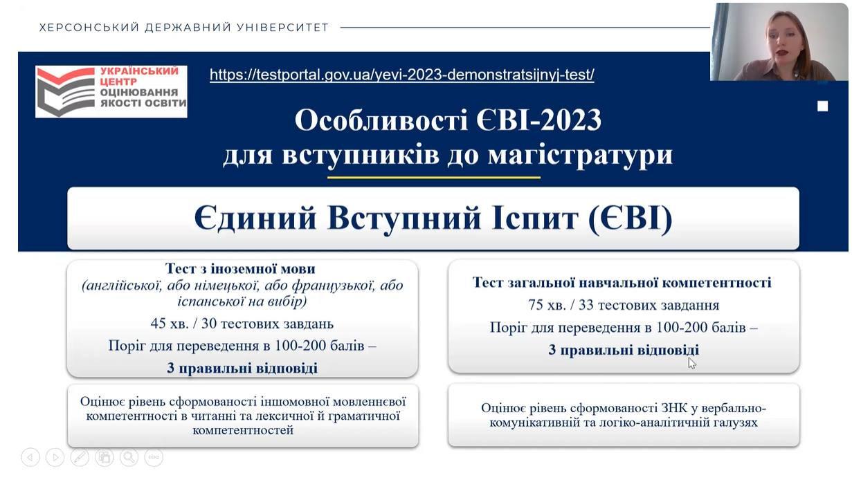 Консультації зі складання тесту з англійської мови ЄВІ для вступу до магістратури!