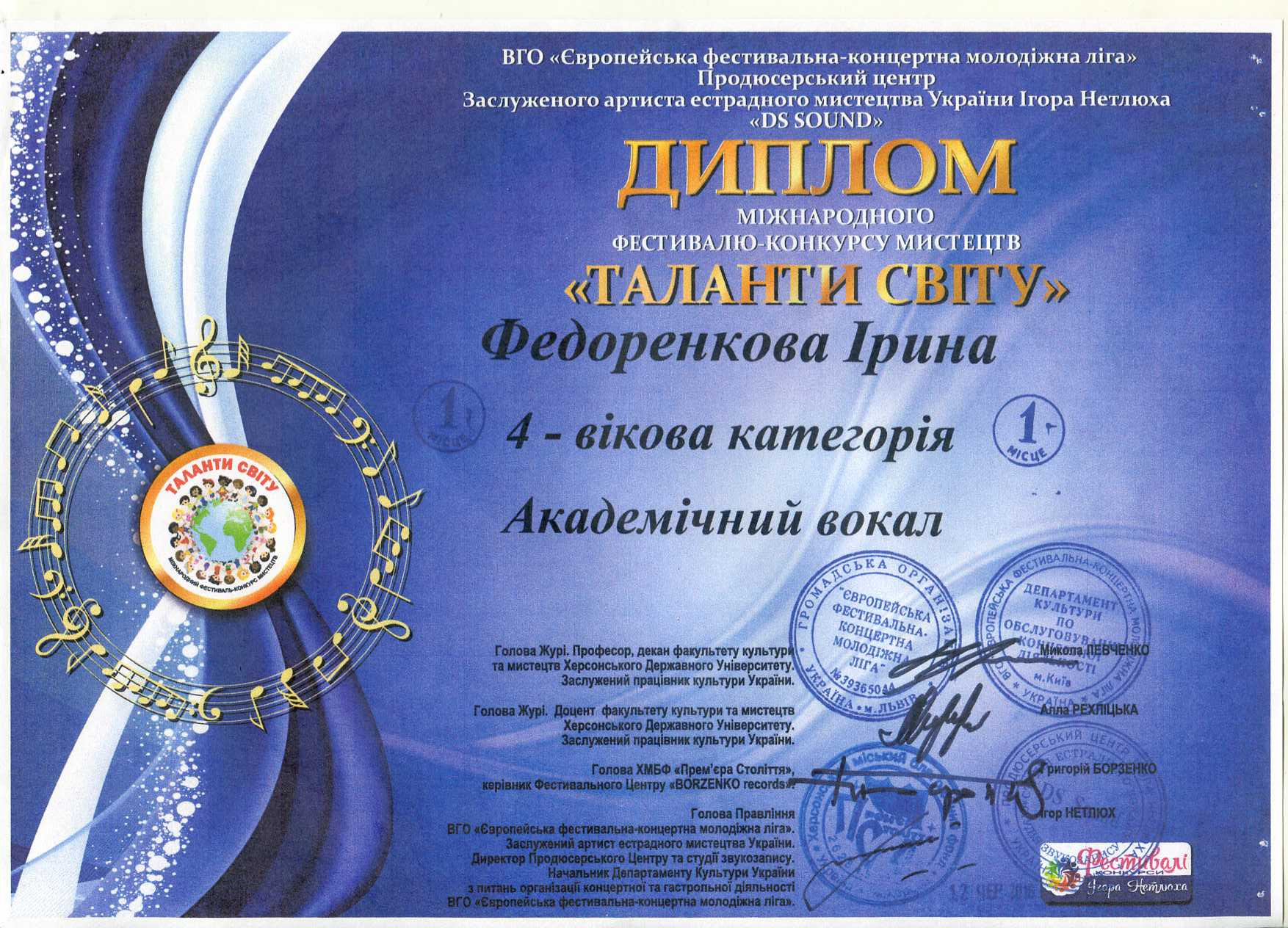 Вітаємо студентку спеціальності "Музичне мистецтво" Ірину Федоренкову з першим місцем Міжн…
