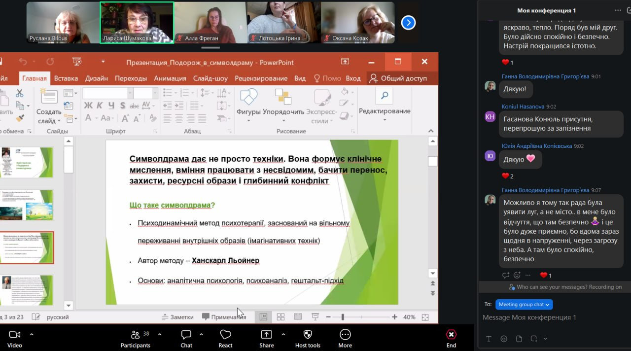 «Від теорії до практики: як образ допомагає працювати з внутрішнім світом клієнта, діагностика та терапія»