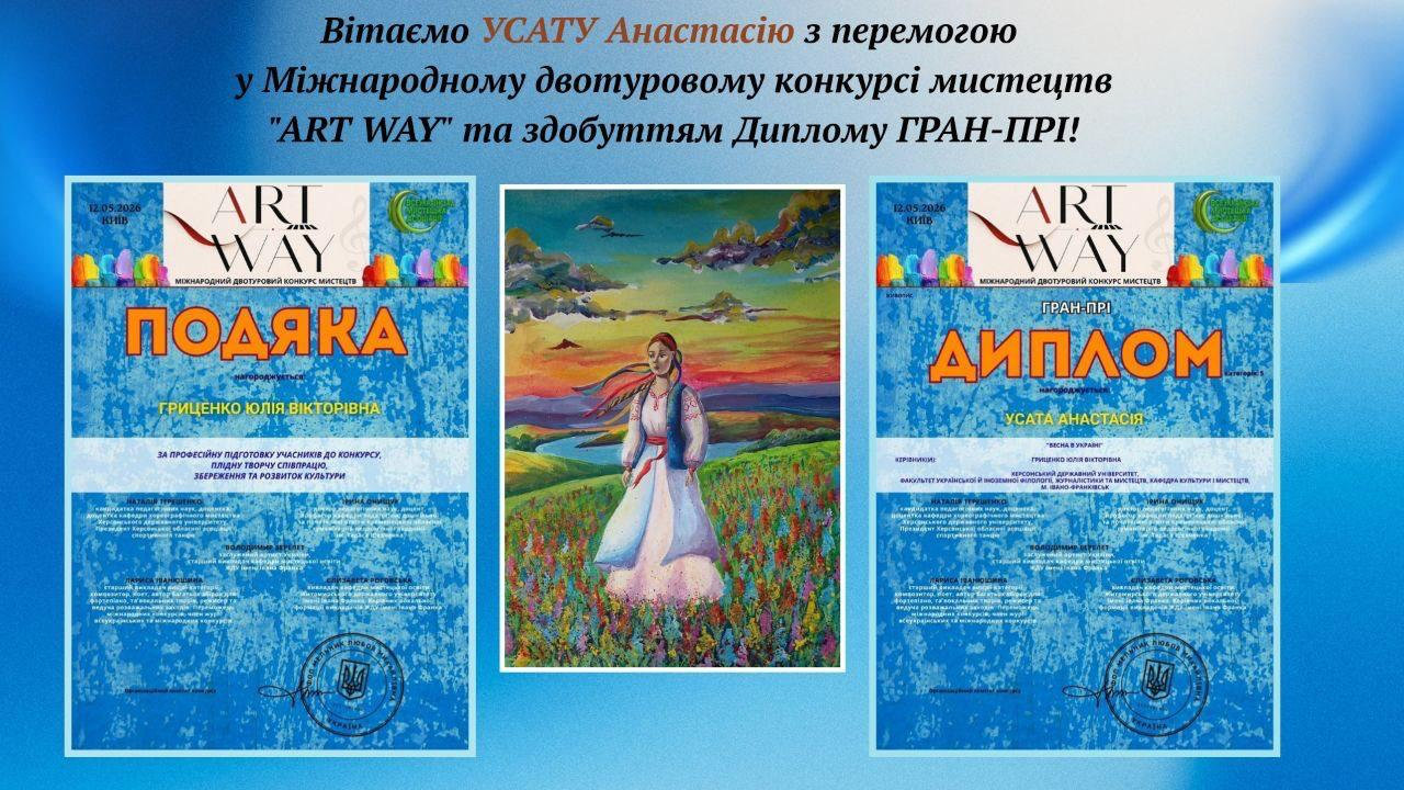 Першокурсниця спеціальності В 4 Образотворче мистецтво здобула дві перемоги на Міжнародном…
